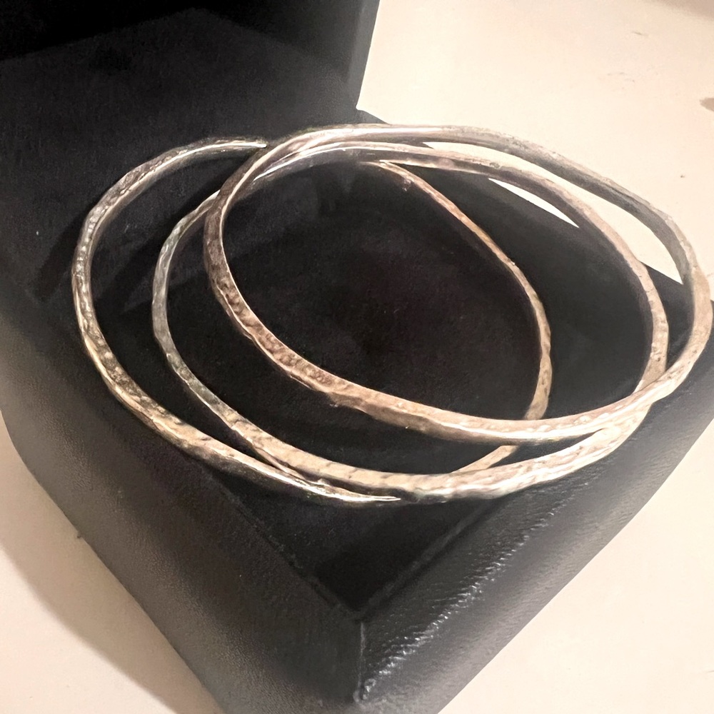 Twin bangle bracelets. Pade Vavra designs.,Sold individually. Gunmetal played.